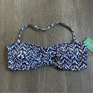 Lilly Pulitzer "Keene" bandeau convertible bikini top in treasure print …